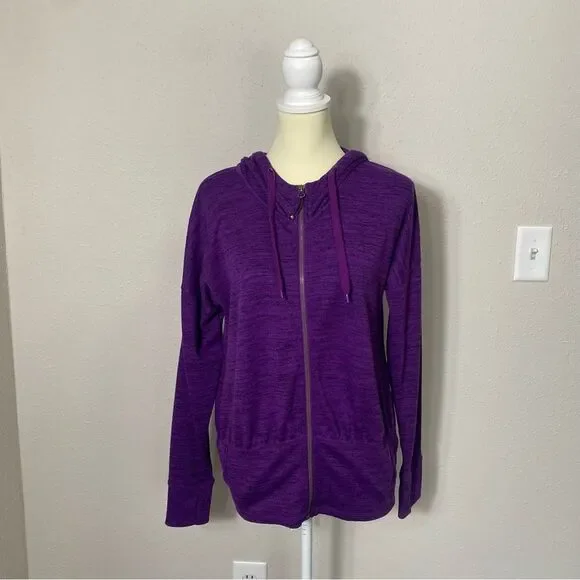 Athleta Heathered Purple Full Zip Hoodie W/ Thumbholes Women's Size Small - Picture 16 of 16